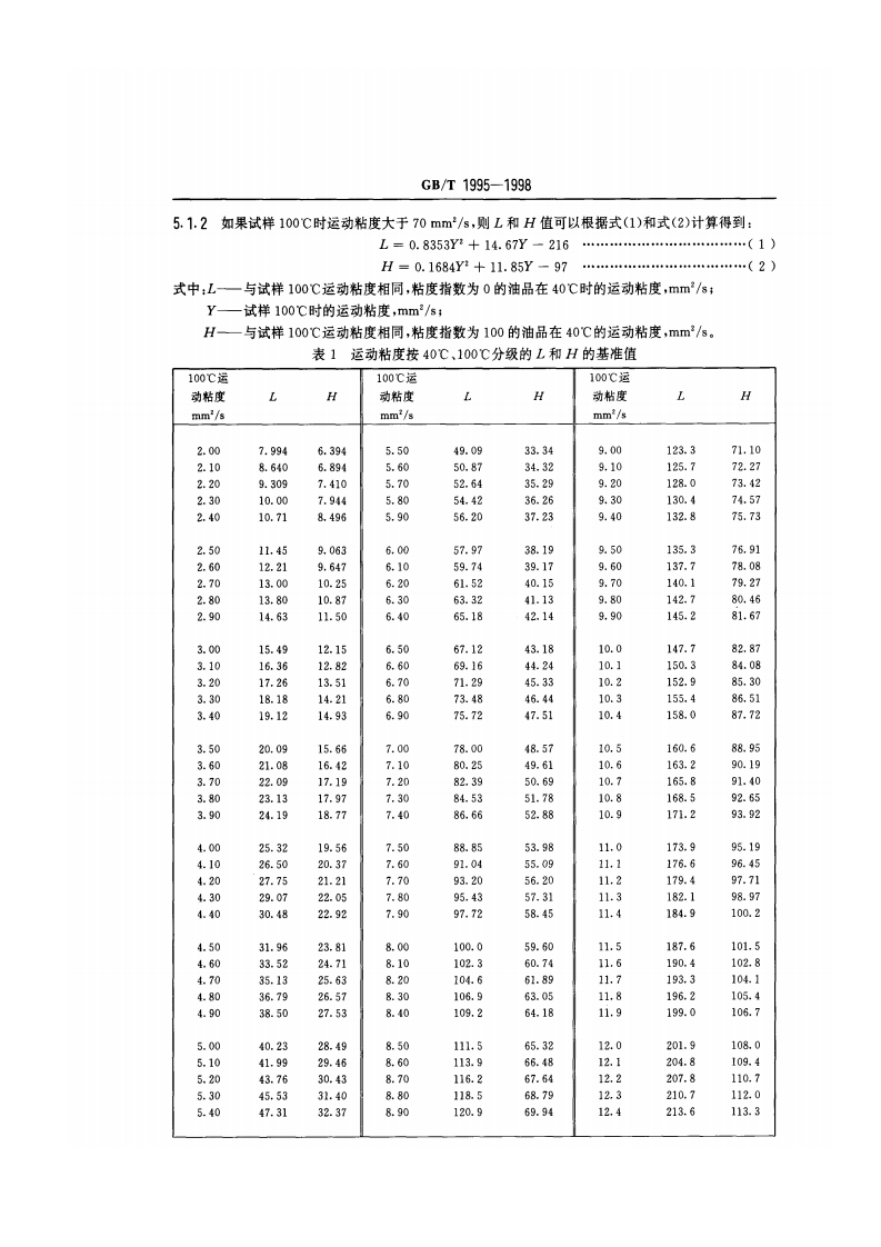 GBT 1995-1998 石油产品粘度指数计算法 第3页