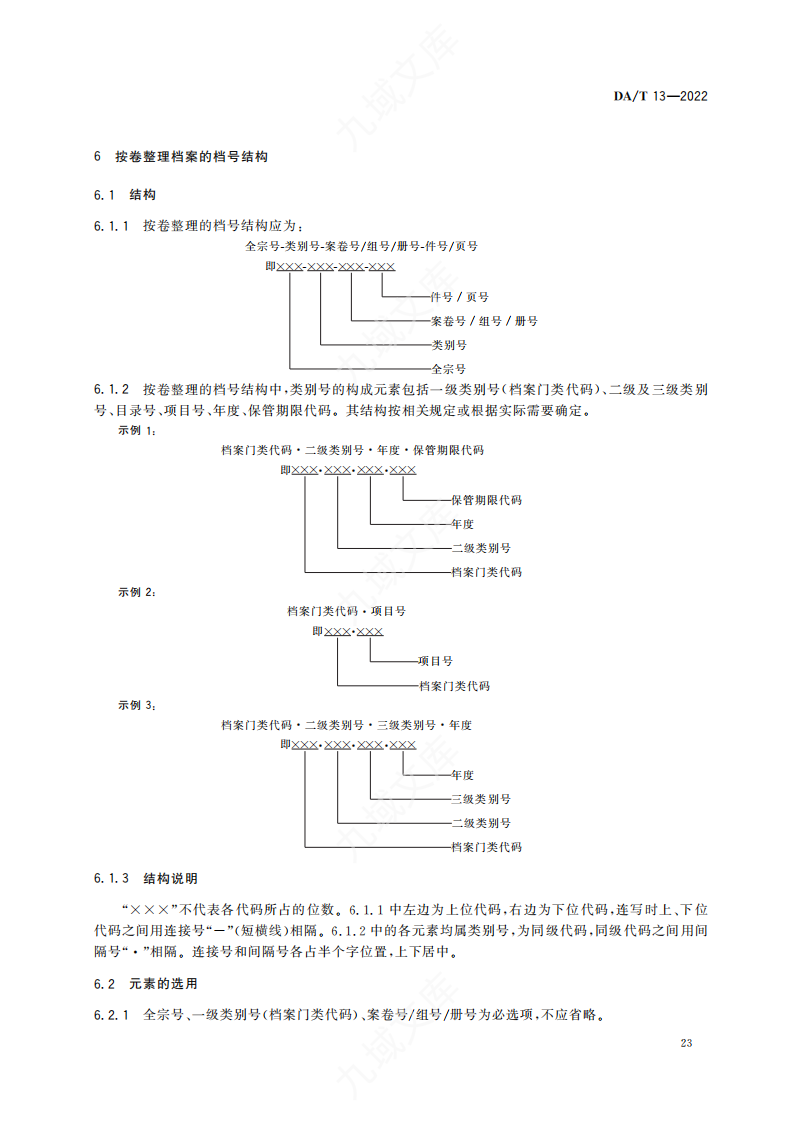 DAT 13-2022 档案号编制规则 第5页