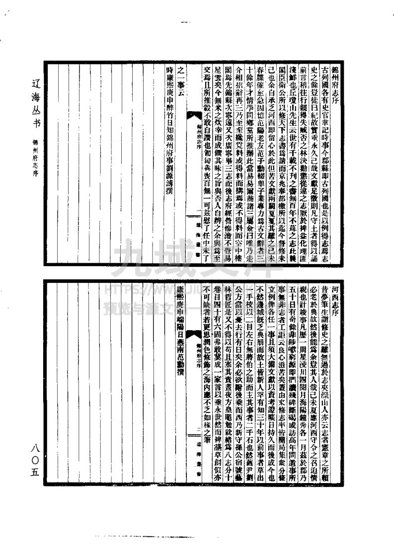 锦州府志（清） 第1页