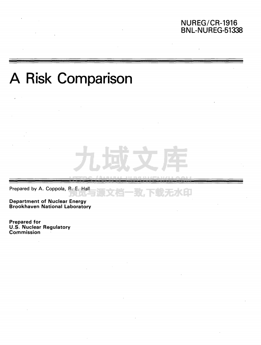 NUREG-CR-1916-A-Risk-Comparison 第1页