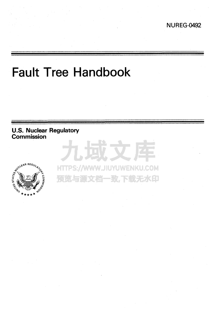 NUREG-0492-Fault-Tree-Handbook 第1页