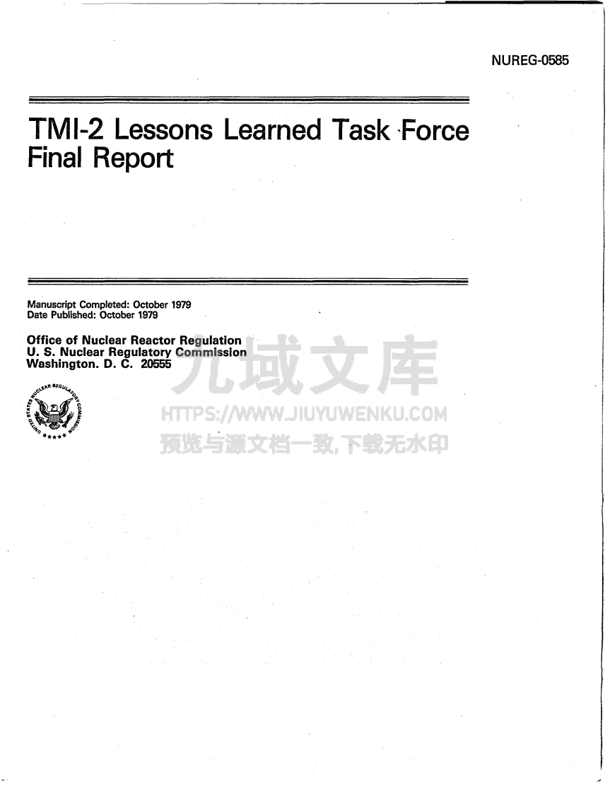 NUREG-0585-Three-Mile-Island-Lessons-Learned-Task-Force-Final-Report 第3页