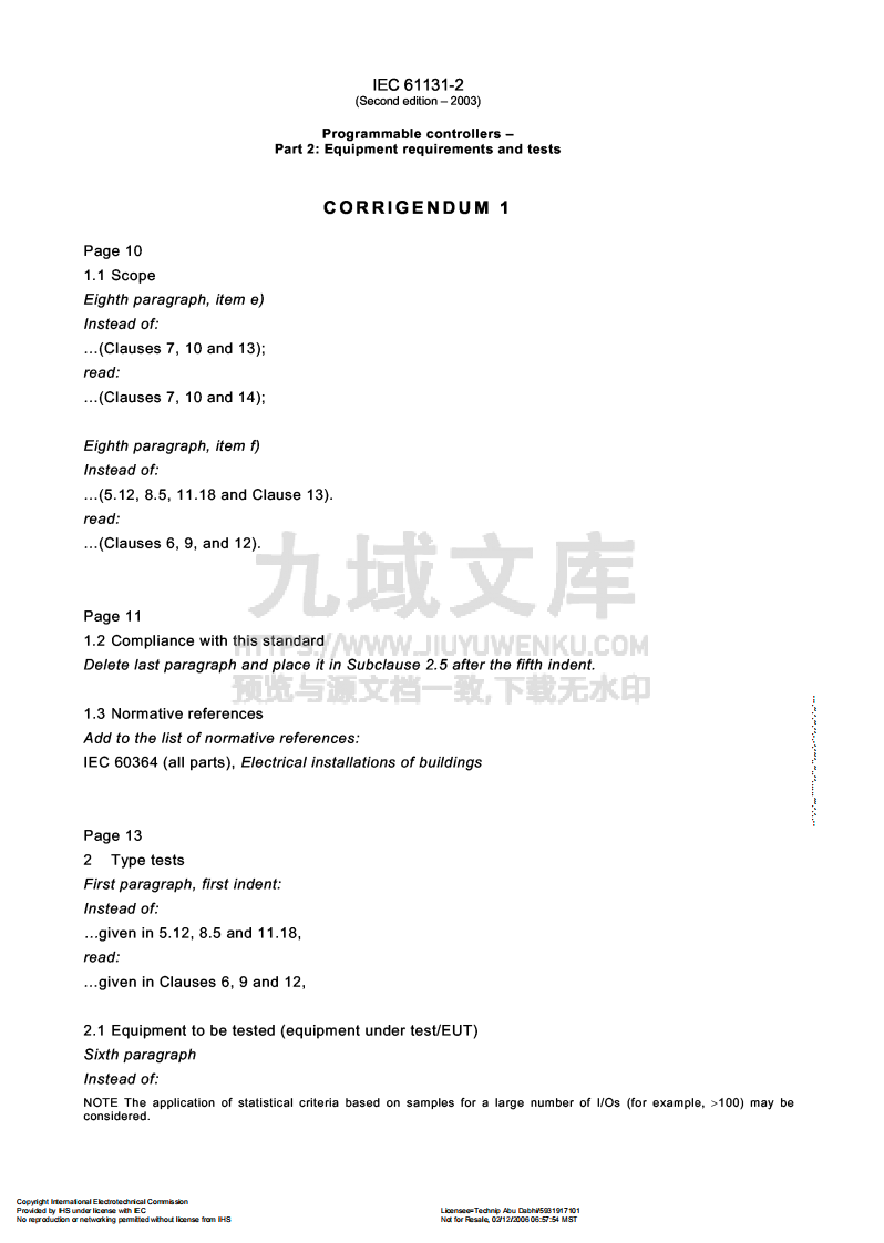 IEC 61131-2 Programmable controllers 第1页