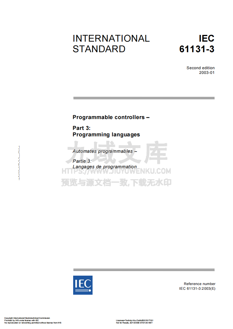 IEC 61131-3 Programmable controllers 第1页