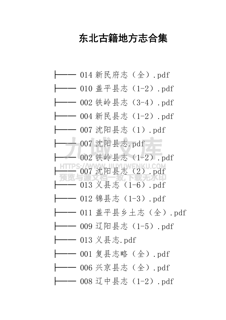 东北古籍地方志合集 第1页