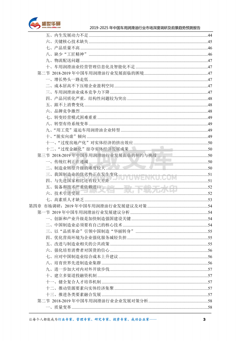 2019-2025年中国车用润滑油行业市场深度调研及前景趋势预测报告 第3页