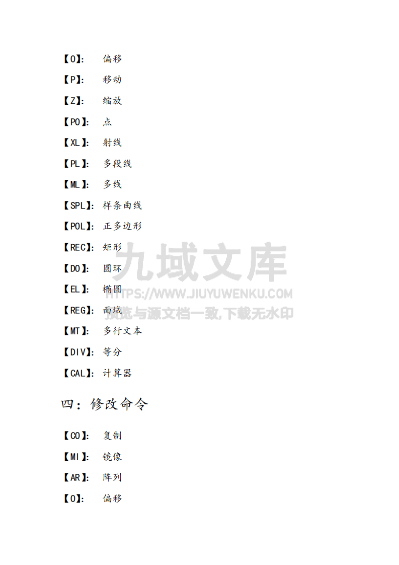 AutoCAD 2017快捷键查询手册 第4页