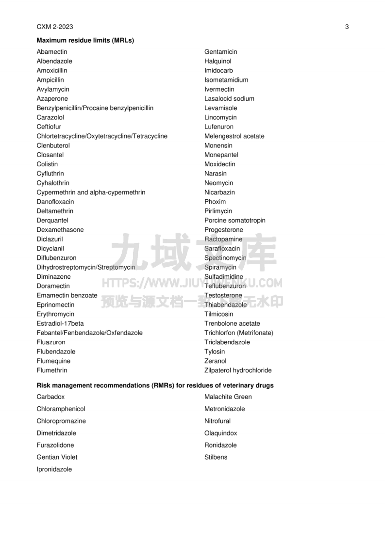 CAC 2023版食品中兽残英文版 第3页