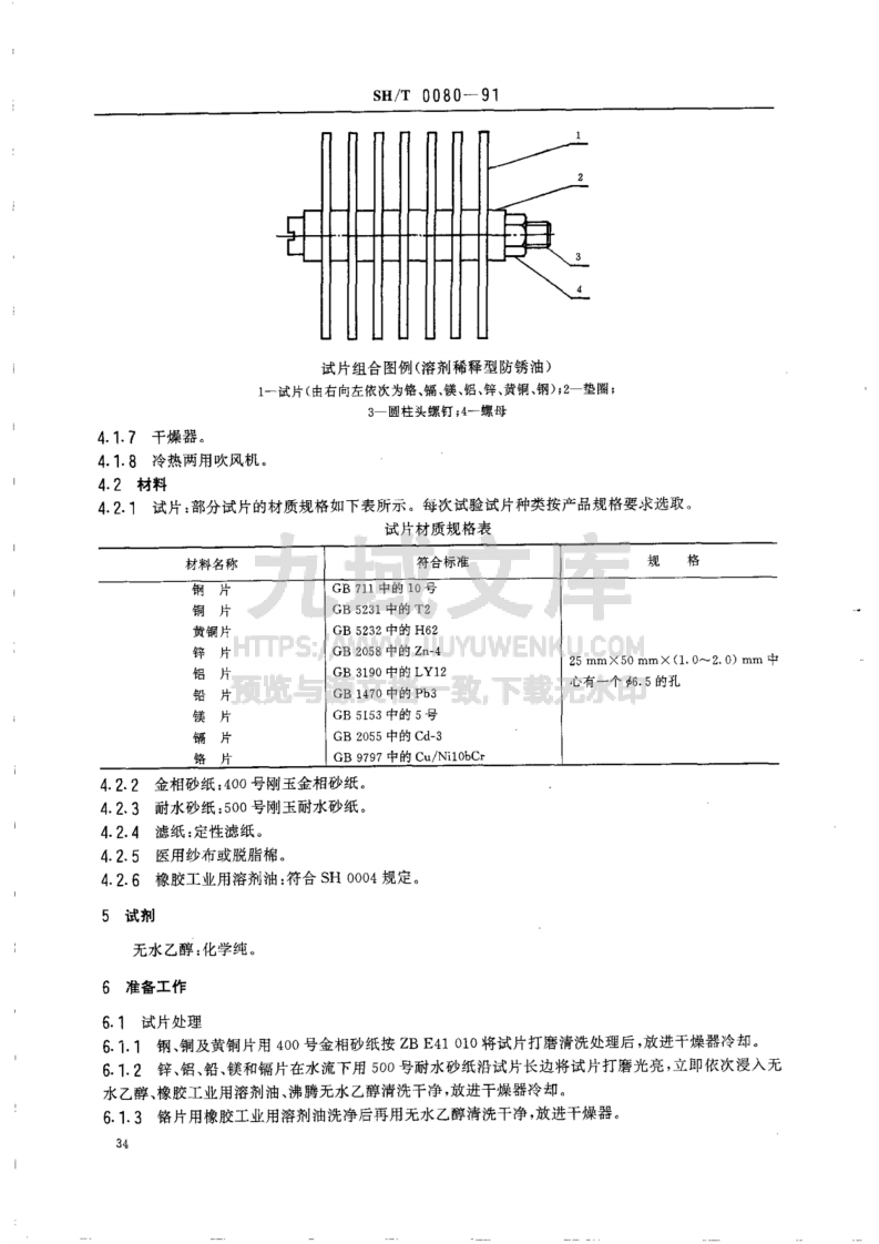 SH 0080-1991防锈油脂腐蚀性试验法 第2页
