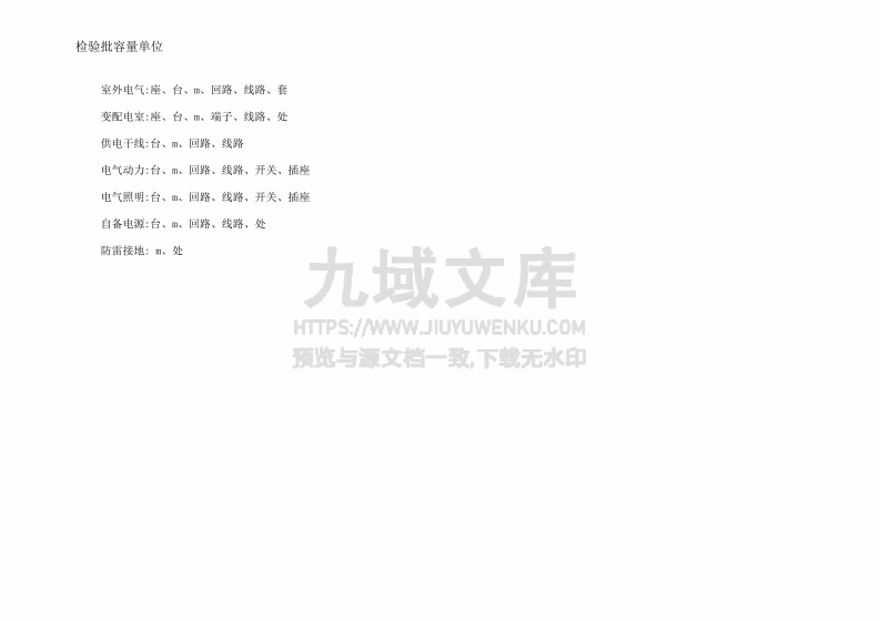 建筑电气规范检验批容量表格 第5页
