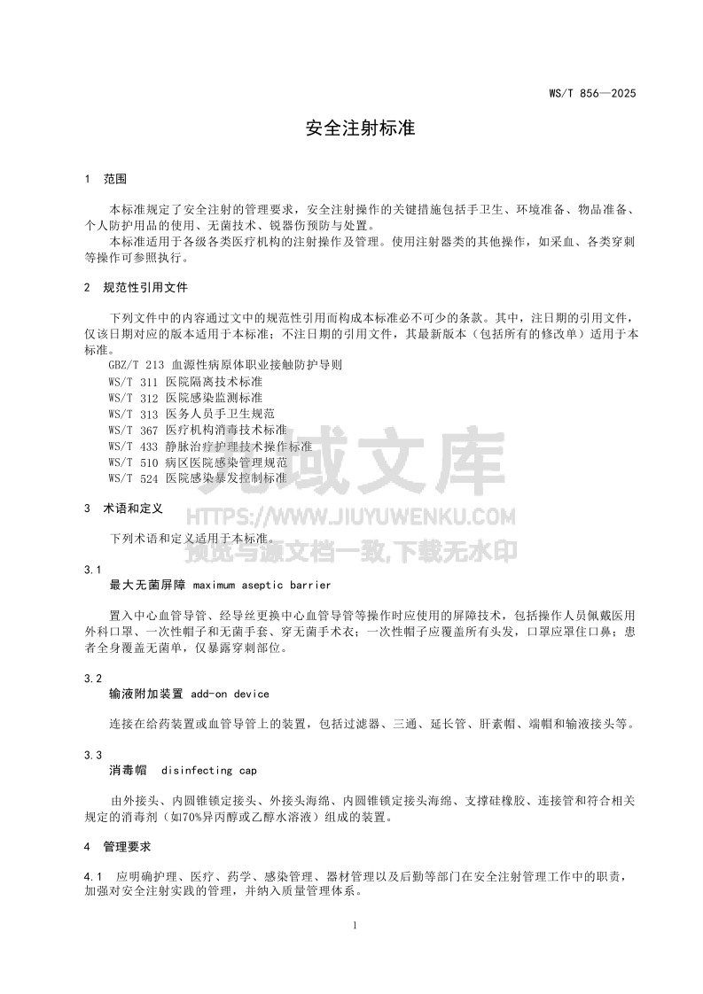WS T 856&mdash;2025安全注射标准 第3页