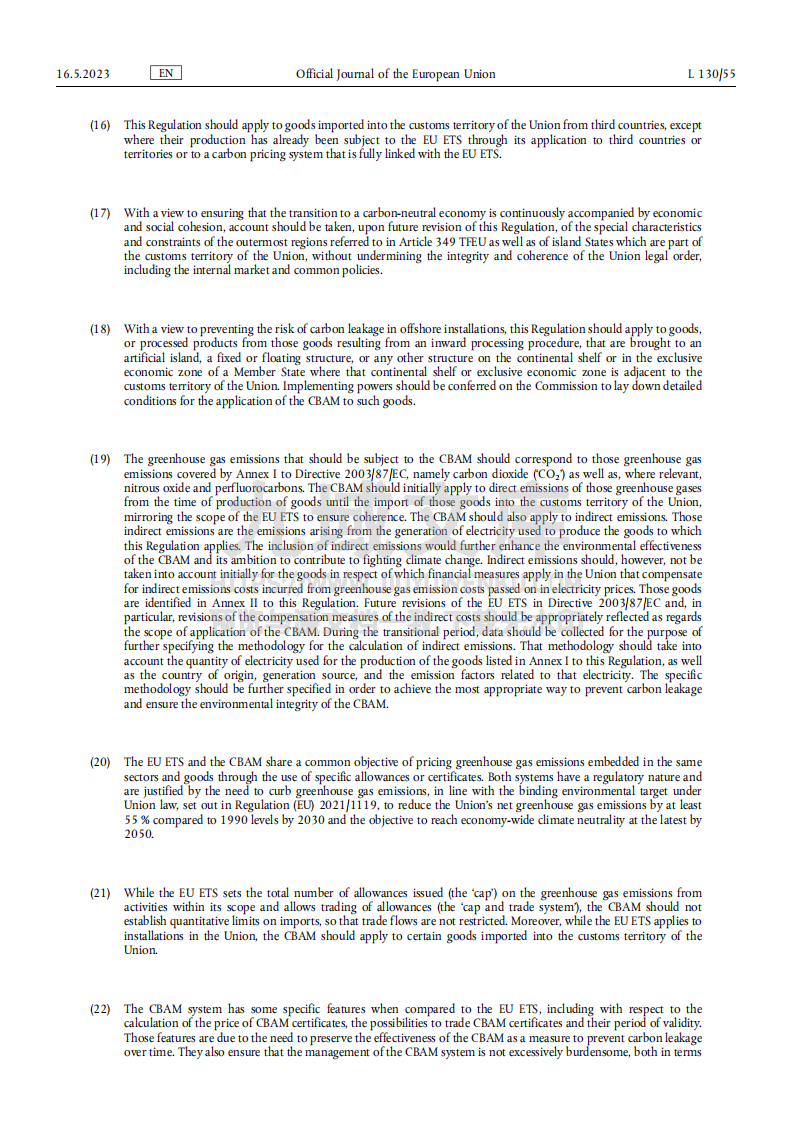 欧盟碳边境调节机制（CBAM）实施条例 第4页