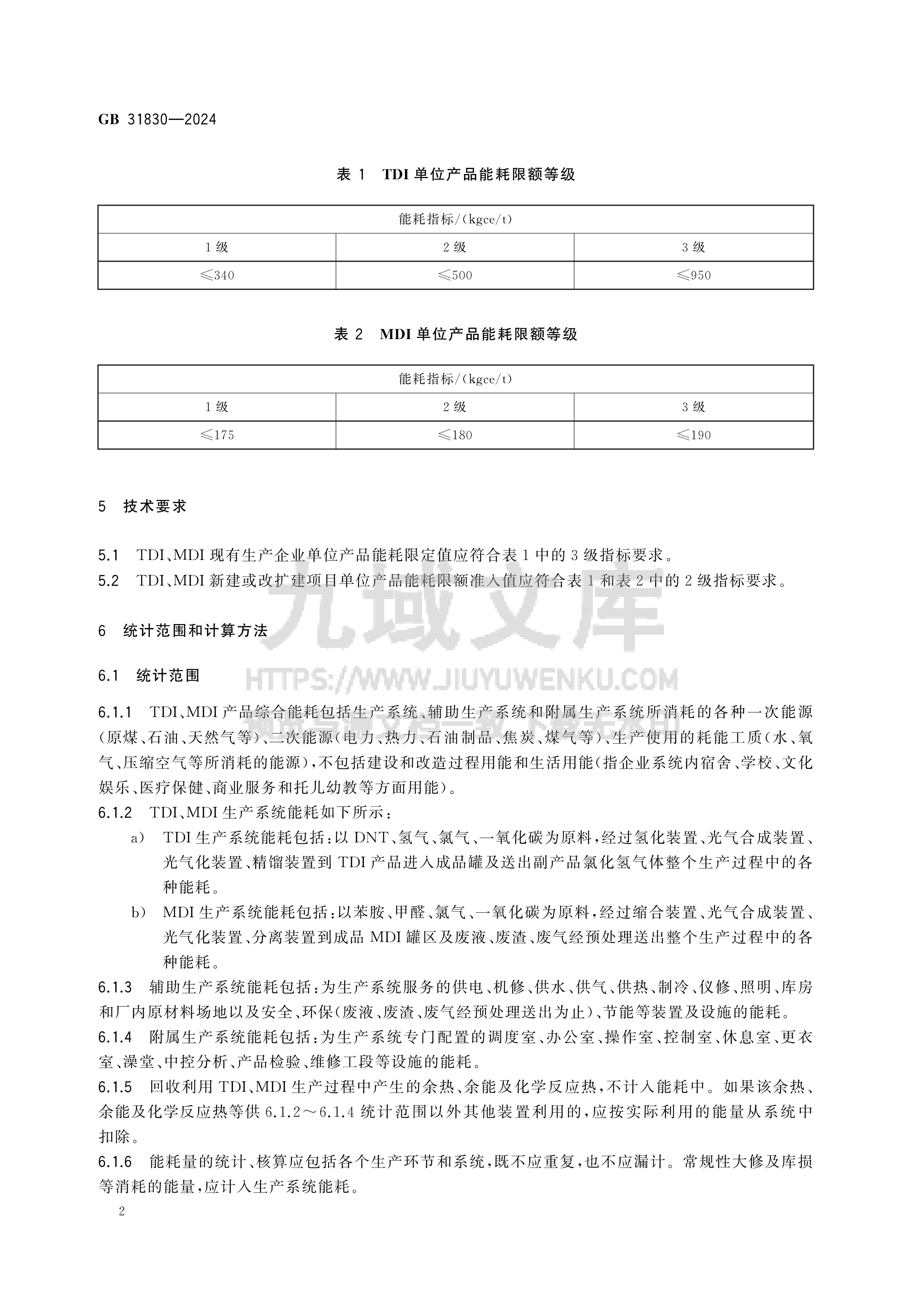 GB 31830-2024甲苯二异氰酸酯和二苯基甲烷二异氰酸酯单位产品能源消耗限额 第4页