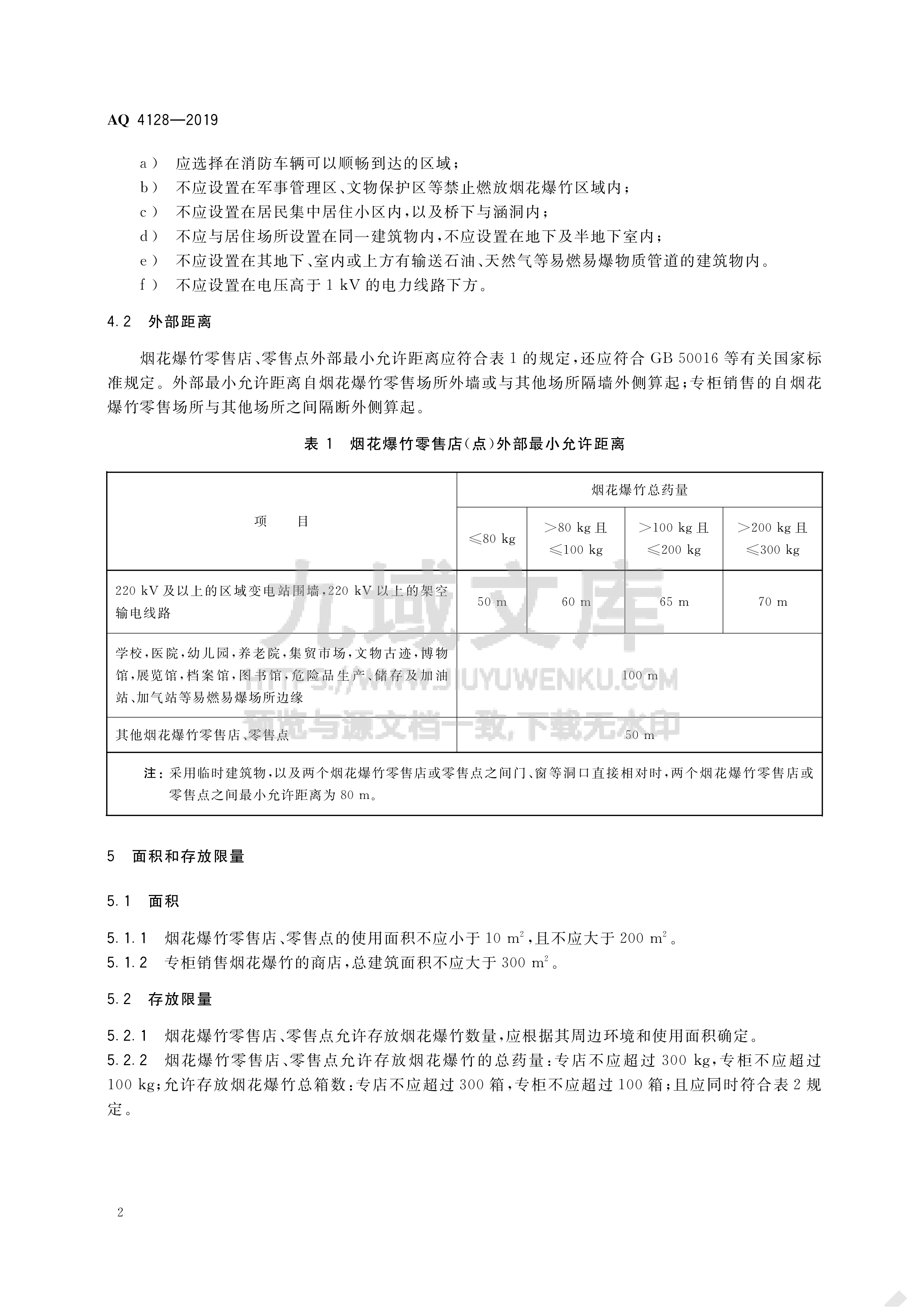 AQ 4128-2019烟花爆竹零售店（点）安全技术规范 第5页