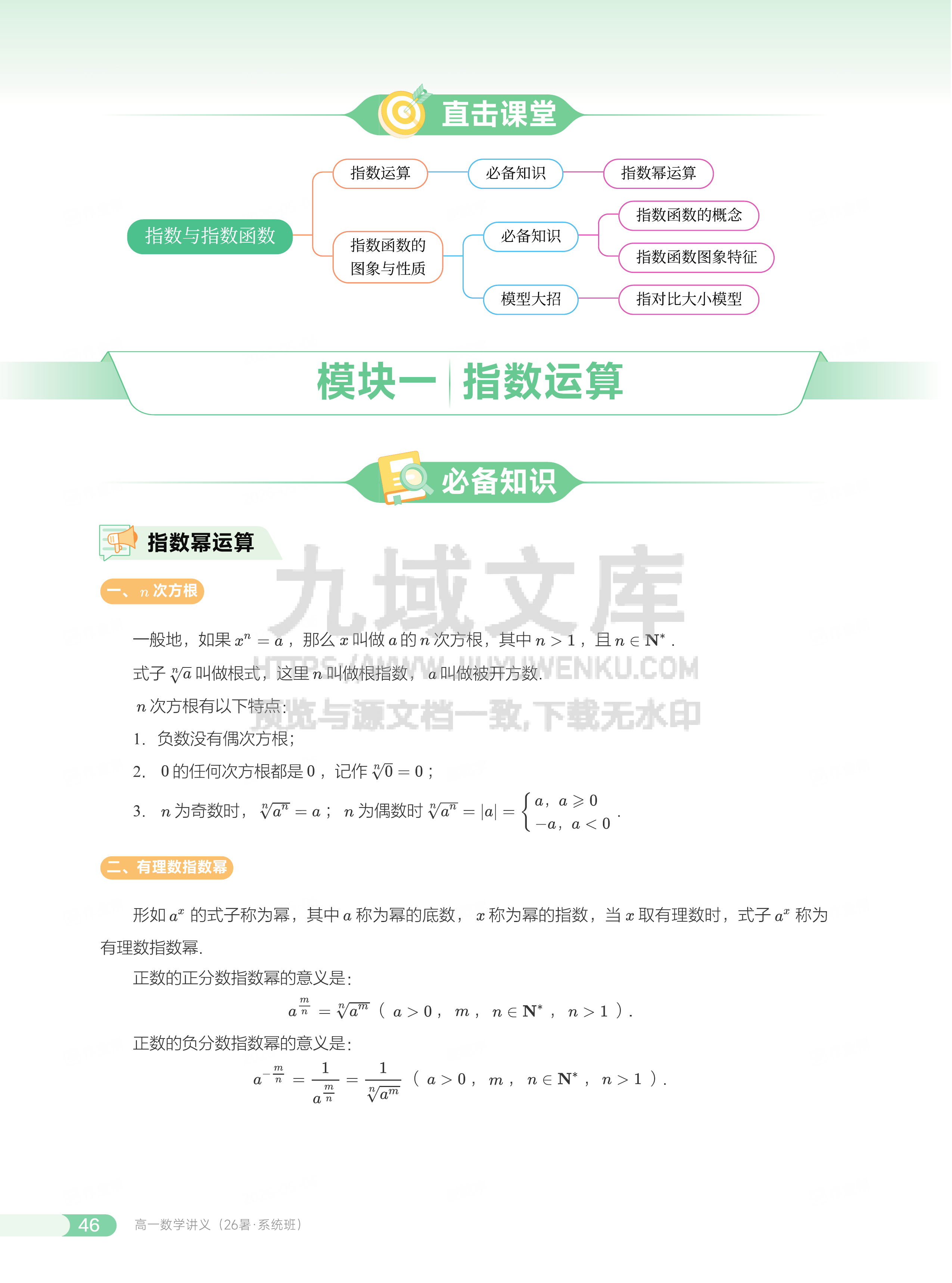高一数学讲义 第6讲_指数与指数函数 第2页